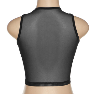 Camiseta sin mangas con cuello redondo Sexy de verano personalizada OEM, camiseta sin mangas con corsé ajustado, chaleco sin mangas, Top corto para mujer Street Active - Product Image 4