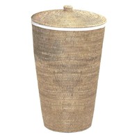 Panier de rangement en rotin tressé fait main, écologique, personnalisable, grand format XL, avec couvercles en bambou, tissé en tissu, pour la lessive, usage domestique quotidien