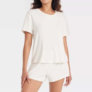 Conjunto de 2 piezas de algodón 100% para mujer, ropa de calle transpirable ligera de secado rápido, logotipo personalizado para Primavera/Verano, OEM disponible - Product Image 5