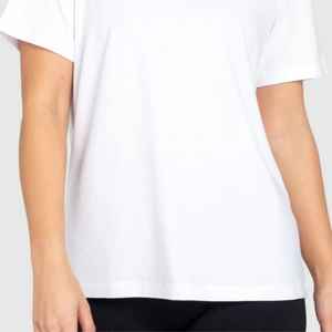 T-shirt femme surdimensionné en coton doux | chemise femme style streetwear décontracté à motif uni avec manches standard - Product Image 3