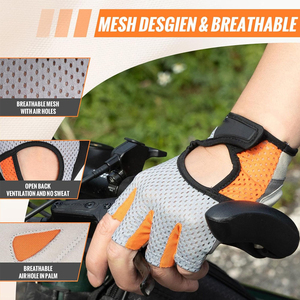 Gants de vélo unisexes à demi-doigts élastiques, antidérapants, absorbant les chocs, respirants, en gel PU, écologiques pour la salle de sport - Product Image 2