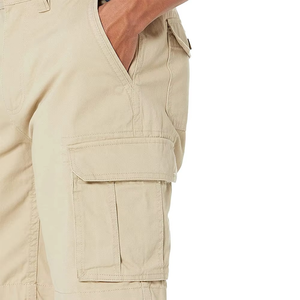 Nueva venta al por mayor 100% algodón Classic-Fit Cargo hombres pantalones cortos verano Casual patrón sólido ecológico transpirable cómodo bolsillos - Product Image 6