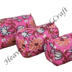 Acheter Sac de maquillage imprimé tigre ensemble de 3 pièces pur coton trousse de toilette maquillage voyage matelassé lavage cosmétiques sacs et étuis CB023 - Product Image 4