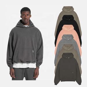 Personnalisé Top Qualité Sérigraphie Bouffante Fermeture Éclair Double Fermeture Éclair À Capuche Polaire Coton Éponge Française Sans Cordes Sweat À Capuche Surdimensionné Hommes Hoodies - Product Image 2