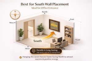 KHATI HOUSE Arte de Pared Metálico de Caballos Galopantes de la Fortuna, Diseño Rectangular Hecho a Mano con Diseño de Sol Feng Shui para Decoración del Hogar y la Oficina - Product Image 2