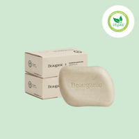 BEAUGANIC Jabón Sólido Vegano Coreano Sin Silicona con Ácido Hialurónico, Barra Facial 2 en 1, Suavizante, Nutritiva y Reparadora del Cabello