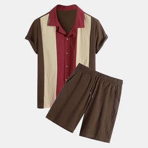 Conjunto de camiseta y pantalones cortos cómodos de verano para hombre, conjunto de pantalones cortos de secado rápido para hombre, conjunto de verano de alta calidad para hombre - Product Image 1