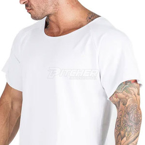 T-shirt en maille unie pour homme, léger, en tissu doux, conçu pour la salle de sport, l'entraînement et les vêtements décontractés, blanc - Product Image 6