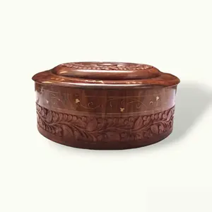 Premium Handcrafted Wooden Casserole <b>Box</b> for Elegant <b>Food</b> Presentation Heat Retention for Kitchen Weddings <b>Parties</b> From India - Product Image 2