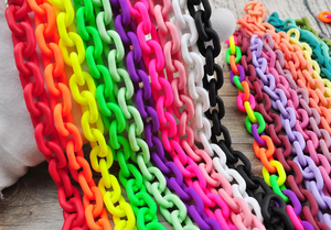 resin link chain wall decor Transparent Open wall Chain Buckle Diy <b>Jewelry</b> <b>Acrylic</b> Plastic Cuban Link Chain for wall decoration - Product Image 3