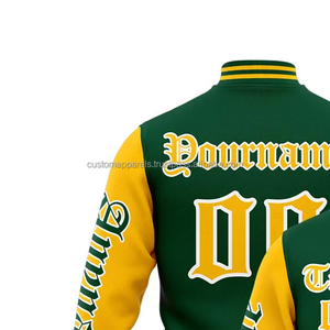 Windproof 100% Wool <b>Varsity</b> <b>Jacket</b> for Sports Tournaments Custom Breathable Athletic Teamwear Stand Collar Wholesale - Product Image 3