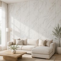 Panneau mural en PVC marbre blanc Calacatta, imperméable, revêtement décoratif intérieur