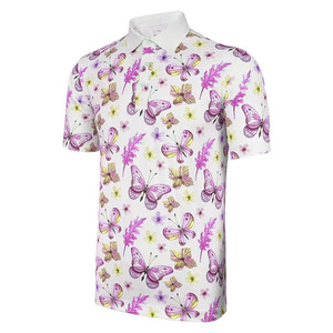 OEM personalizado de los hombres deportivos de secado rápido de poliéster Spandex Golf para Polo camiseta UV protegida con estampado de manga corta - Product Image 1