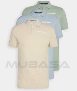Polos en coton respirant pour hommes surdimensionnés brodés couleur unie unisexe microfibre polos Mubasa Sports - Product Image 2