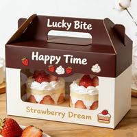 Boîte de pâtisserie personnalisée imperméable avec fermeture magnétique et poignée pour gâteaux, pains et pâtisseries - Papier couché avec logo personnalisé