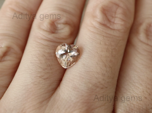 Melocotón morganita brasileño Natural forma de corazón corte suelto piedra preciosa directa Jaipur fabricante precio al por mayor joyería melocotón rosa - Product Image 6