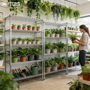 MZG Plant Stand High Capacity Commercial <b>Adjustable</b> 6 Tier Metal Wire Shelving Storage <b>Shelf</b> Manufacturer China - Product Image 2