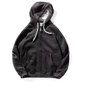 Sweat à capuche streetwear personnalisé de haute qualité, double couche, délavé à l'acide, effet délavé, poches, 100% coton, service OEM - Product Image 1
