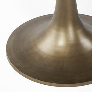 Industrial Round Brown Solid Wood <b>Top</b> Gold Metal Base Dining Table Modern Mango <b>Wooden</b> With Texture Brown Finish Kitchen Table - Product Image 5