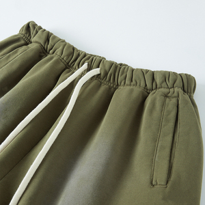 Pantalones cortos deportivos para hombre con gradiente lavado grueso de 400gsm Vintage lavado pesado de calidad superior para adultos - Product Image 4