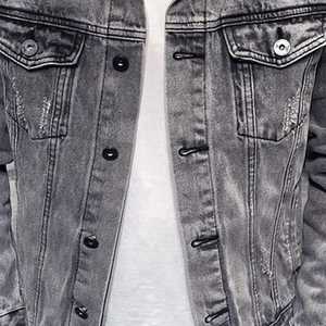 Adjustable Price Green Distressed <b>Men</b> Leather <b>Denim</b> <b>Jackets</b> Professional Manufacture Best Quality <b>Men's</b> <b>Jackets</b> - Product Image 2