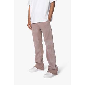 Paquete de 2 pantalones de chándal bootcut desteñidos de peso pesado, fabricante de pantalones de ajuste relajado de algodón de alta calidad a granel OEM personalizados - Product Image 4