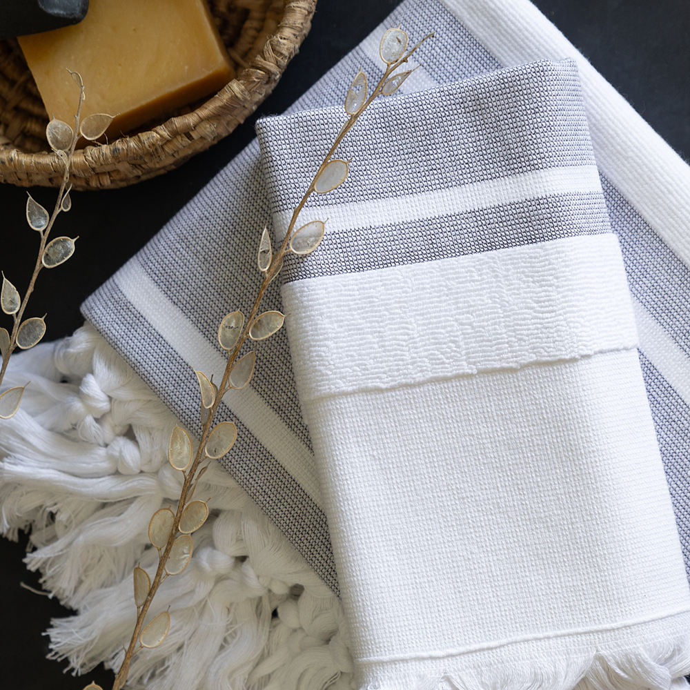 White - Grey Stripes