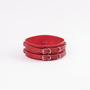 Ensemble de retenue BDSM 16 pièces de différentes couleurs et options de quincaillerie ceinture et menottes de cuisse BDSM-0007 en cuir de vachette véritable - Product Image 3