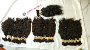 Extensiones de cabello humano Remy virgen sin procesar, máquina alineada con cutícula cruda, trama doble, tejido de cabello indio a granel - Product Image 6