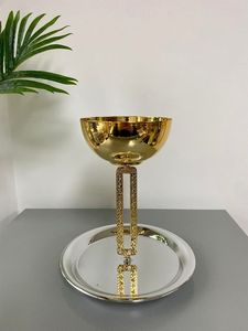 Service à condiments décoratif de luxe en métal argenté et doré, bols à noix, nouvelle arrivée, service à condiments fait à la main - Product Image 4