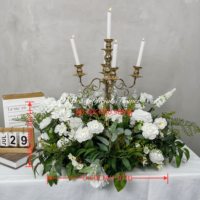 Hiasan tengah meja tempat lilin bentuk cincin bunga Candelabra pengaturan bunga buatan karangan bunga karangan bunga hias tirai untuk dekorasi pernikahan