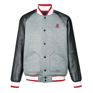 Écussons de broderie à manches en cuir pour hommes personnalisés veste de baseball lettre broderie Patchwork veste universitaire Letterman pour hommes - Product Image 1