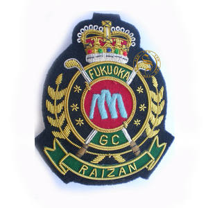 Insignias bordadas a mano Emblemas Royal blazer oro alambre bordado corona insignia emblema táctico ancla parche para bolsillo cresta - Product Image 5