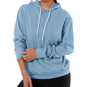 Sweat-shirts à capuche décontractés streetwear en gros, personnalisés, surdimensionnés pour femmes, unis, longs, couleur unie, 100% coton - Product Image 1