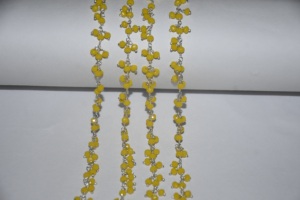 Top Quality Silver Plated Yellow Glass Beads Rondelle <b>Cluster</b> Rosary Chain Wire Beaded Chain for Jewelry Bracelet Making finding - Product Image 6