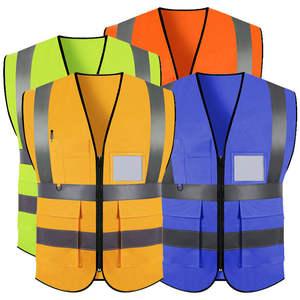 Chaleco de seguridad sin mangas de alta visibilidad con cinta reflectante para trabajadores de la construcción y exteriores - Product Image 6