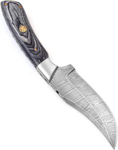 سكين دمشقي مصنوع يدويًا بالكامل من الفولاذ الدمشقي G10 غمد جلد احترافي خارجي OEM انخفاض الشحن - Product Image 2