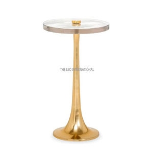 Nouveau design de table d'appoint en marbre de luxe de qualité supérieure Dessus de table rond en marbre avec acier inoxydable pour le salon - Product Image 3