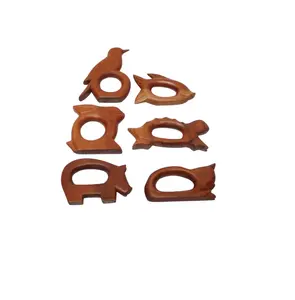 Wooden Napkin Holders Rustic craft Birds/elephant/fish/rabbit/cat shaped handicraft wood napkin ring
