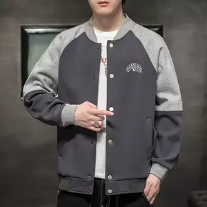 Veste universitaire de baseball de base d'hiver pour hommes, coupe-vent, réversible, col montant, tissu en toile - Product Image 6