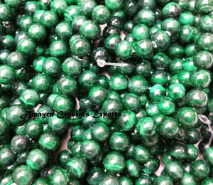 Nouveaux brins de perles de Malachite, perles de guérison naturelle, brins de pierres précieuses, à acheter en ligne à l'exportation de cristaux Amayra - Product Image 1