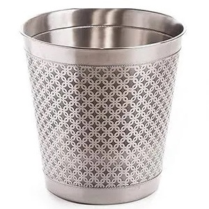 Poubelle en métal faite à la main de qualité supérieure Poubelle en acier argenté dans les poubelles indiennes Ve en gros - Product Image 5