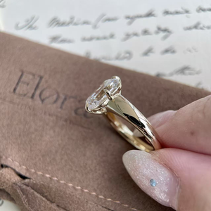 Anillo de compromiso con diamante cultivado en laboratorio, talla Old Mine, en oro blanco de 14K - Product Image 4