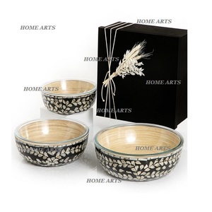 Designer MOP Work Dates Bols faits à la main en bois et en verre Chocolats Bol de service du meilleur exportateur en Inde - Product Image 6