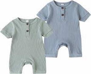 Mono de Bebé Unisex con Cierre YKK, 100% Algodón Orgánico Certificado GOTS, con Rayas - Product Image 1
