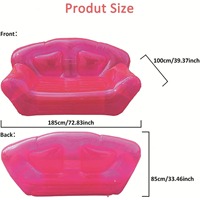 Canapé gonflable rose en PVC transparent personnalisé pour 2 personnes, portable et pratique, fauteuil d'angle gonflable, fauteuil à bascule gonflable