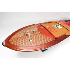 Modèle de bateau rapide Super Riva Zoom Modèle nautique en bois prêt à l'emploi pour la décoration Technique peinte - Product Image 4
