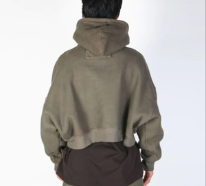 Hombres Oversize Drop Shoulder 450GSM Longitud regular 100% Algodón Sudadera con capucha Moda Streetwear Pullover Logotipo personalizado Diseño de bolsillo OEM - Product Image 5