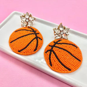 Haute qualité fait à la main jour de jeu perlé broderie basket boucle d'oreille beau nouveau Design luxe fantaisie et à la mode de l'Inde - Product Image 1