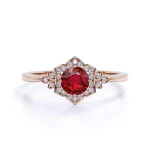 แหวนแต่งงานผู้หญิงคุณภาพสูง ชุบทอง 14k เงินแท้ 925 ประดับทับทิมและเพทายสังเคราะห์ทรงกรงเล็บ ขายดีเป็นของขวัญที่ดีที่สุด - Product Image 6